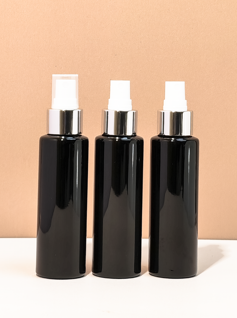 100Ml Pet Bottle With Silver Mist Spray