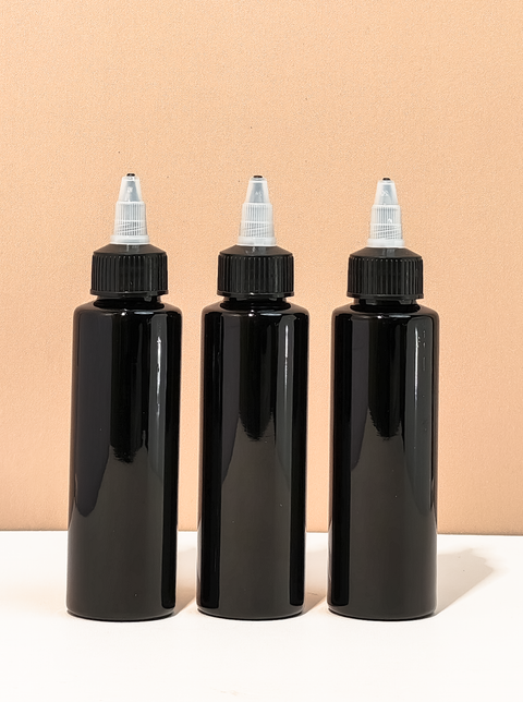 100Ml Pet Bottle With Black Applicator With Clear Top