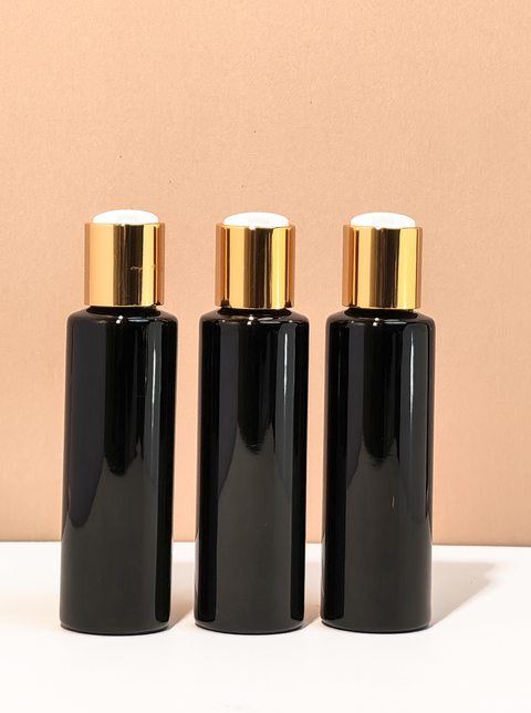100Ml Pet Bottle With Gold Press Cap