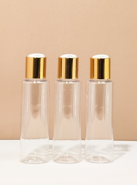 100Ml Pet Bottle With Gold Press Cap