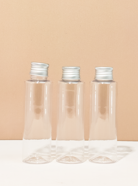 100ml Pet Bottle with Silver Aluminium Screw Caps