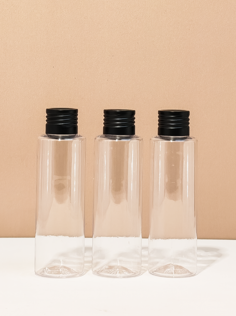 100Ml Pet Bottle With Matte Black Aluminium Screw Cap
