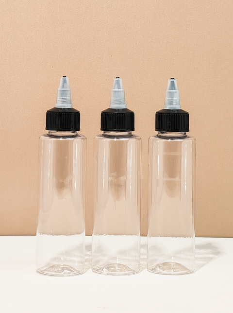 100Ml Pet Bottle With Black Applicator With Clear Top
