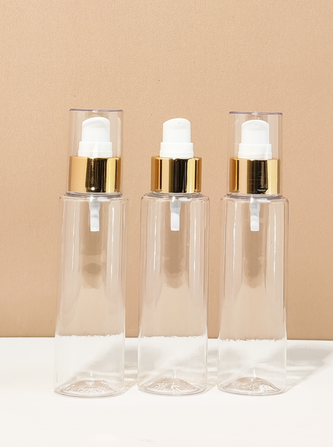 100Ml Pet Bottle With Gold Treatment Pump