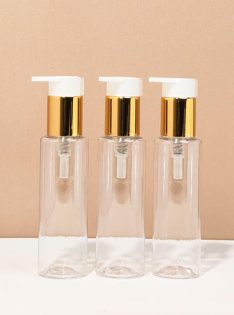 100Ml Pet Bottle With New Gold White Lotion Pump