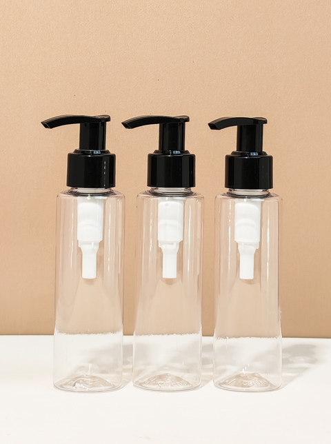 100Ml Pet Bottle With Old Black Lotion Pump