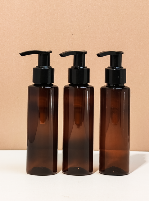 100Ml Pet Bottle With Old Black Lotion Pump