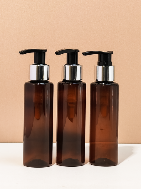 100Ml Pet Bottle With Silver Black Lotion Pump