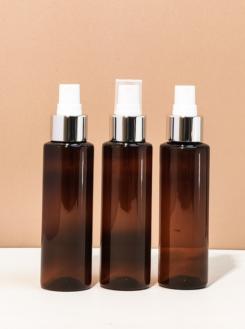 100Ml Pet Bottle With Silver Mist Spray