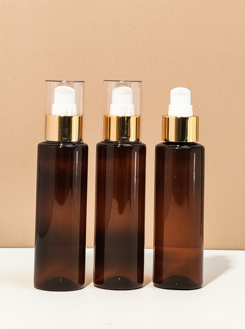 100Ml Pet Bottle With Gold Treatment Pump