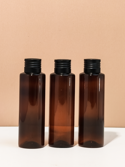 100Ml Pet Bottle With Matte Black Aluminium Screw Cap