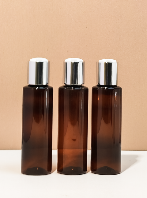 100Ml Pet Bottle With Silver Press Cap