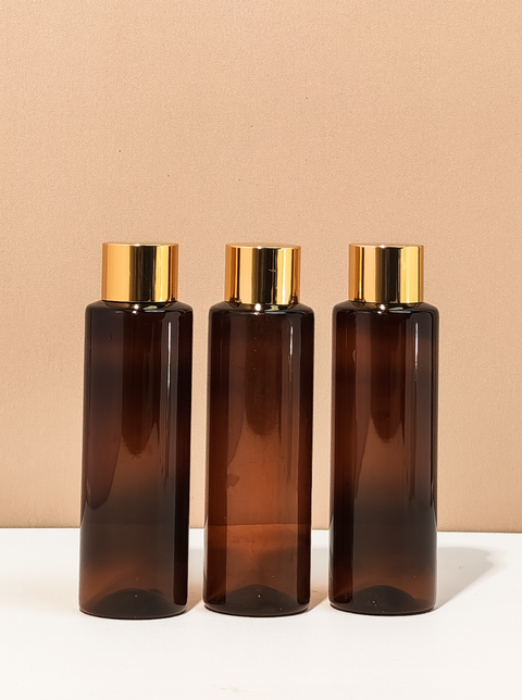 100Ml Pet Bottle With Gold Shinny Screw Caps