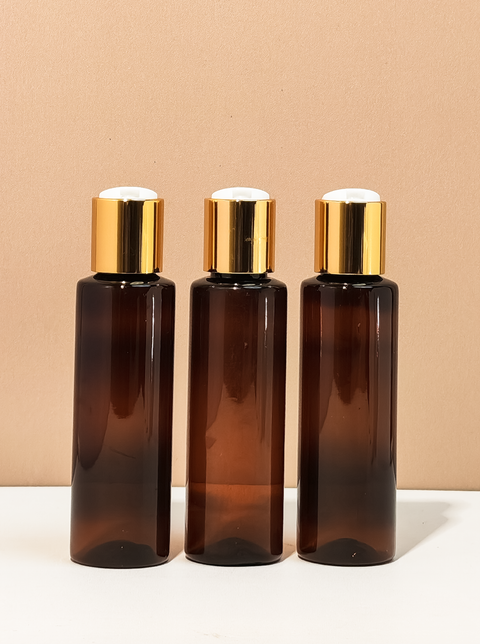 100Ml Pet Bottle With Gold Press Cap