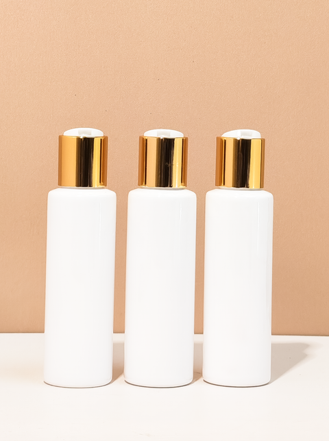 100Ml Pet Bottle With Gold Press Cap