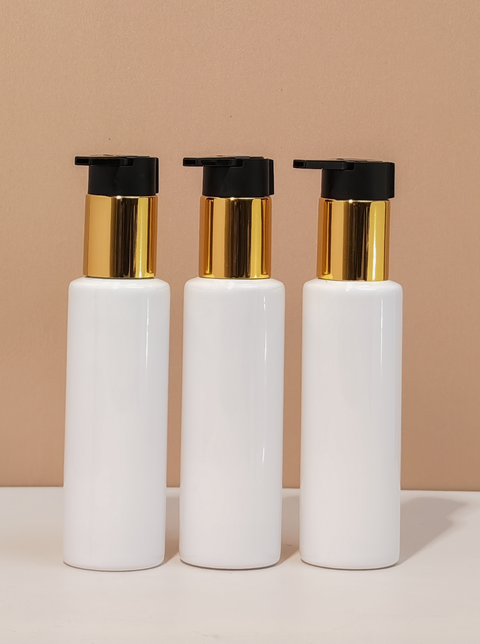 100Ml Pet Bottle With New Gold Black Lotion Pump