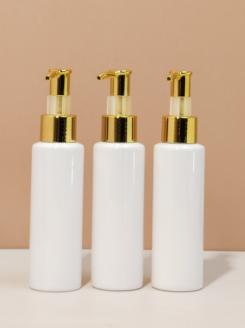100Ml Pet Bottle With All Gold Luxury Pump