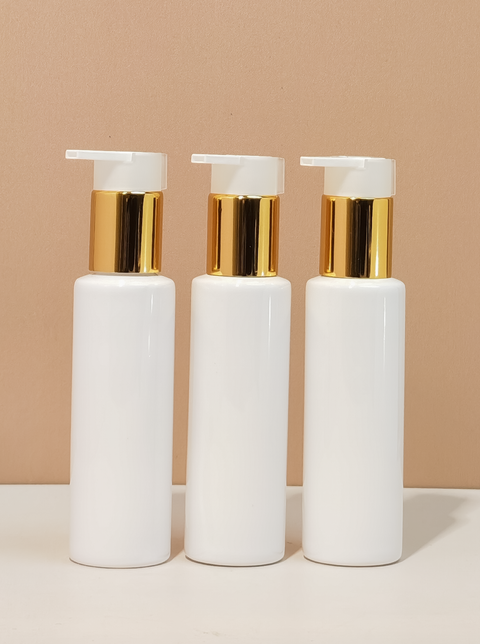 100Ml Pet Bottle With New Gold White Lotion Pump