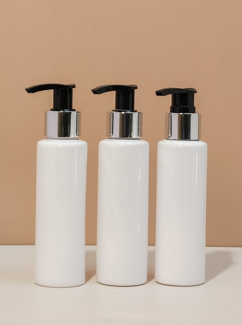 100Ml Pet Bottle With Silver Black Lotion Pump