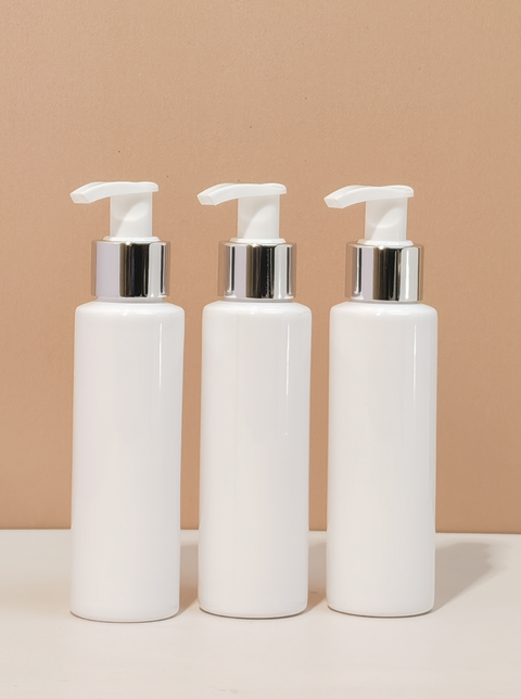 100Ml Pet Bottle With Silver White Lotion Pump