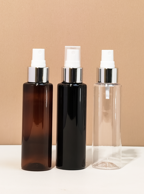 100Ml Pet Bottle With Silver Mist Spray