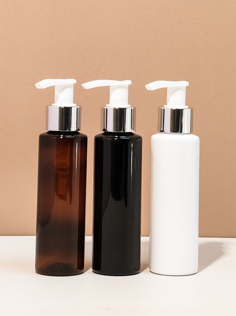 100Ml Pet Bottle With Silver White Lotion Pump