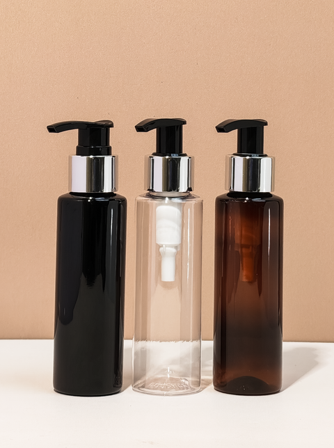 100Ml Pet Bottle With Silver Black Lotion Pump