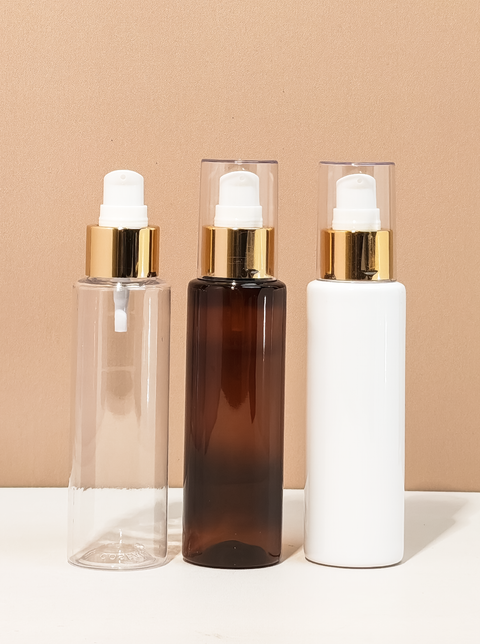 100Ml Pet Bottle With Gold Treatment Pump