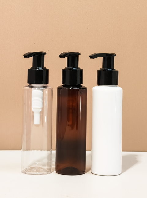 100Ml Pet Bottle With Old Black Lotion Pump