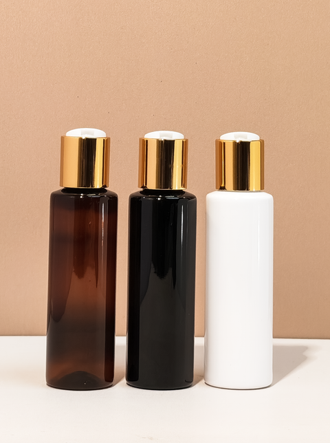 100Ml Pet Bottle With Gold Press Cap