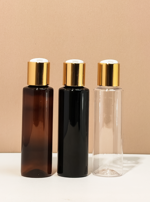 100Ml Pet Bottle With Gold Press Cap