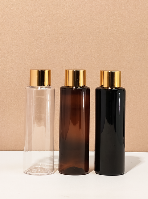 100Ml Pet Bottle With Gold Shinny Screw Caps