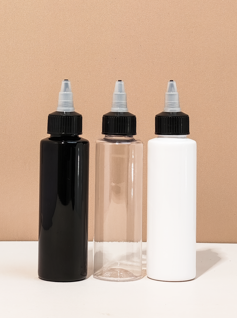 100Ml Pet Bottle With Black Applicator With Clear Top