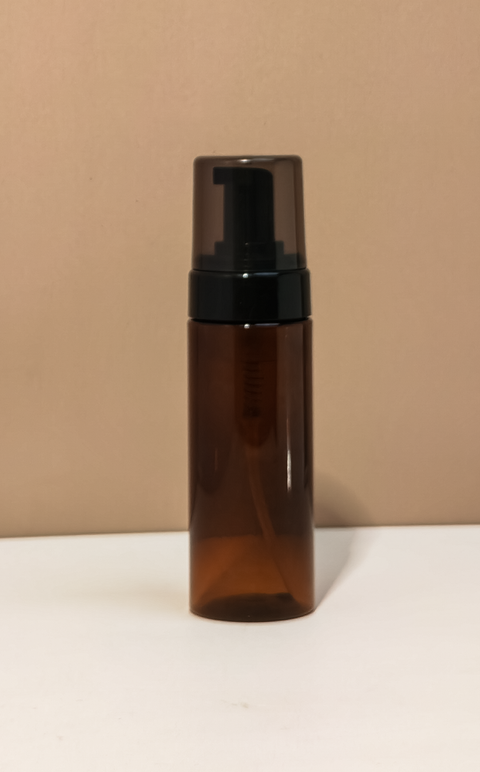 150Ml Amber Foaming Bottle With Black Pump