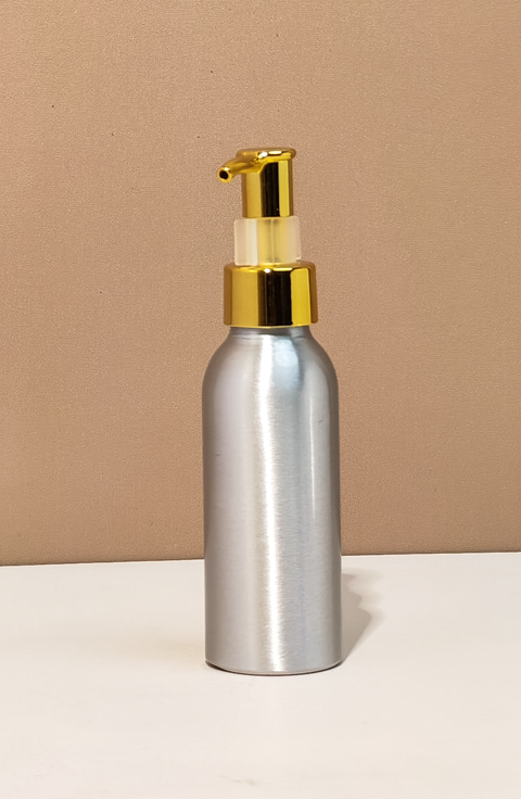 100ml Silver Aluminium - With Lotion Pump
