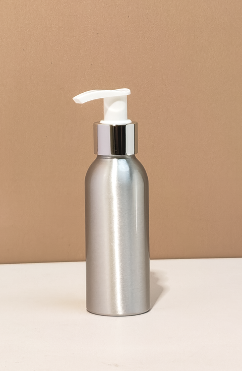 100ml Silver Aluminium - With Lotion Pump