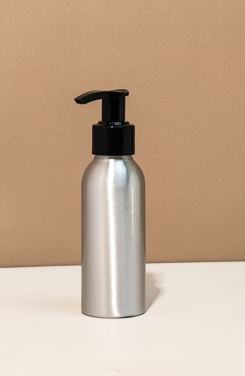 100ml Silver Aluminium - With Lotion Pump