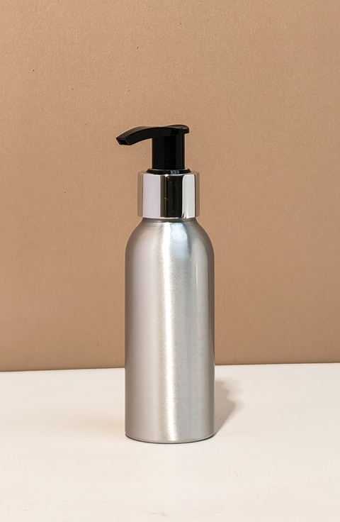 100ml Silver Aluminium - With Lotion Pump