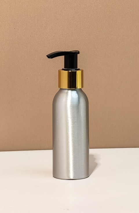 100ml Silver Aluminium - With Lotion Pump
