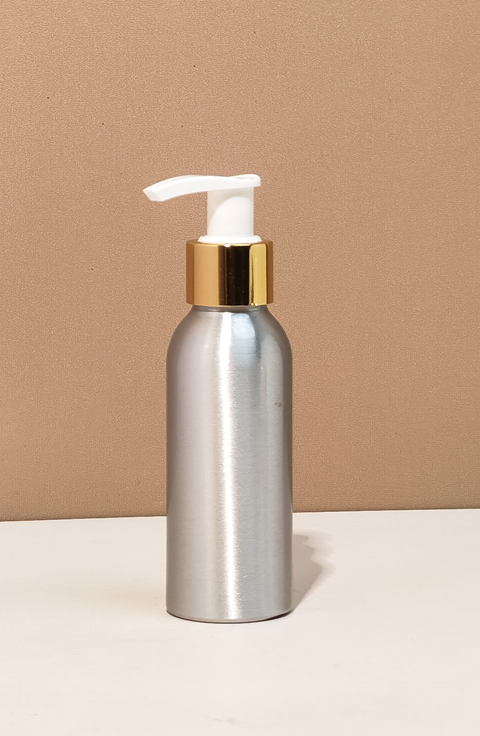 100ml Silver Aluminium - With Lotion Pump