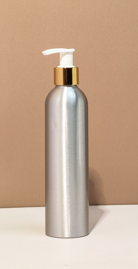 250ml Silver Aluminium - With Lotion Pump