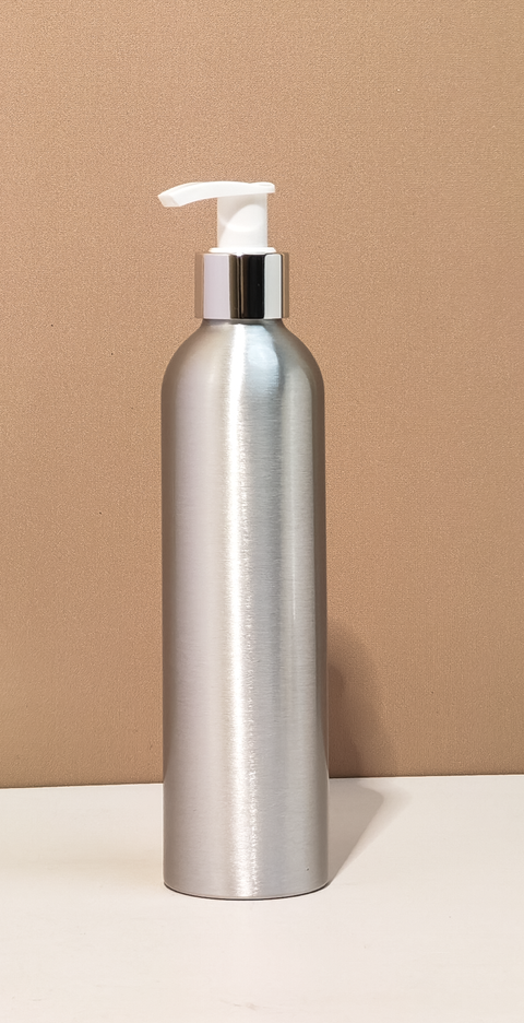 250ml Silver Aluminium - With Lotion Pump