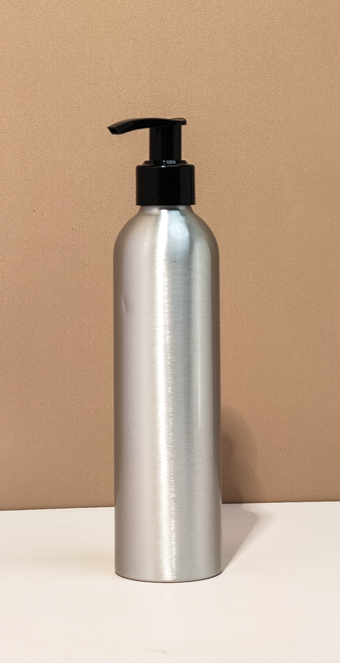 250ml Silver Aluminium - With Lotion Pump