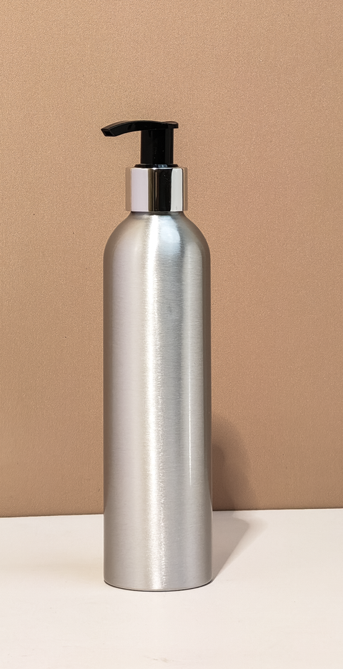 250ml Silver Aluminium - With Lotion Pump