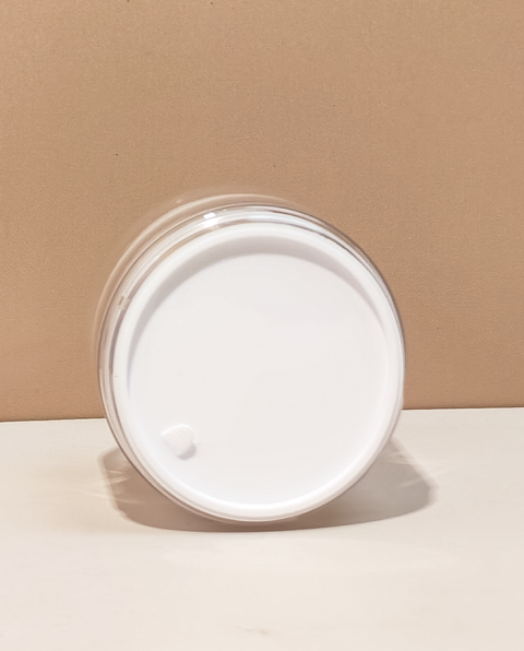 300g Double Walled Jar with White Lid with Gold Strip