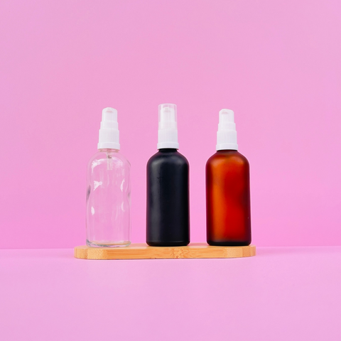 100Ml Glass Bottle With White Treatment Pump (Round)
