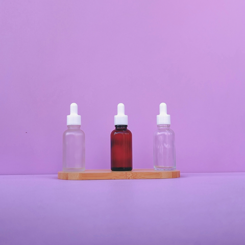 30Ml Glass Bottle With Plain White Dropper (Round)