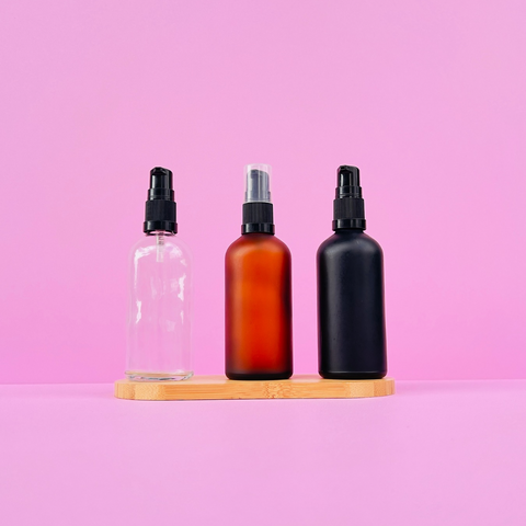100Ml Glass Bottle With Black Treatment Pump (Round)