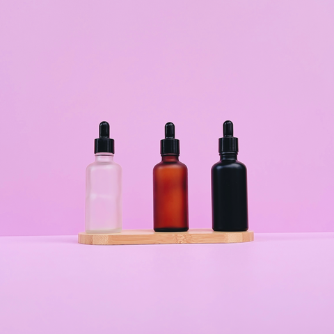 50Ml Glass Bottle With Black Smooth Dropper (Round)