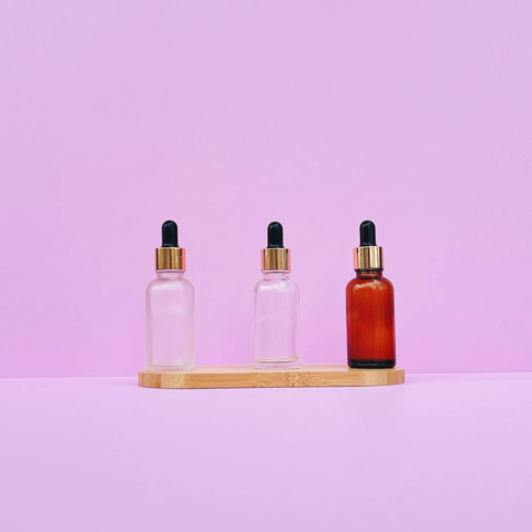 30Ml Glass Bottle With Gold Black Dropper (Round)